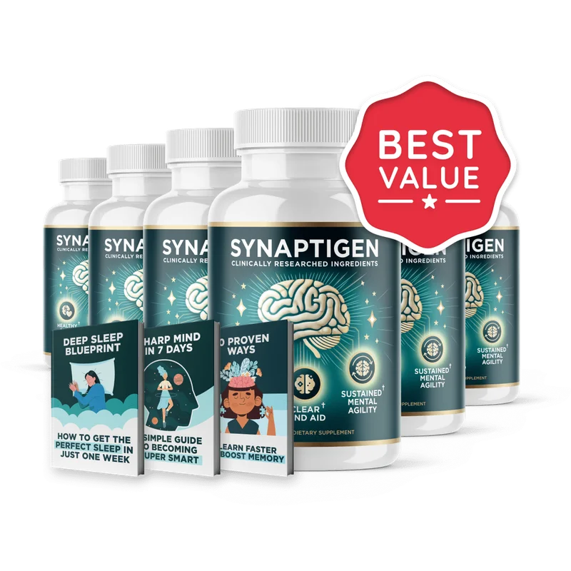 Synaptigen Natural Cognitive Formula — 6 Bottle / 180 Day Pack